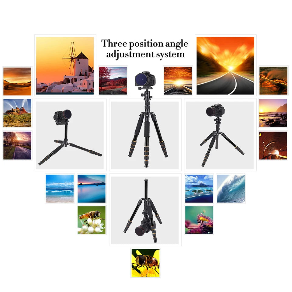 Walking Way Q666 Pro Travel Tripod Monopod With Phone Holder