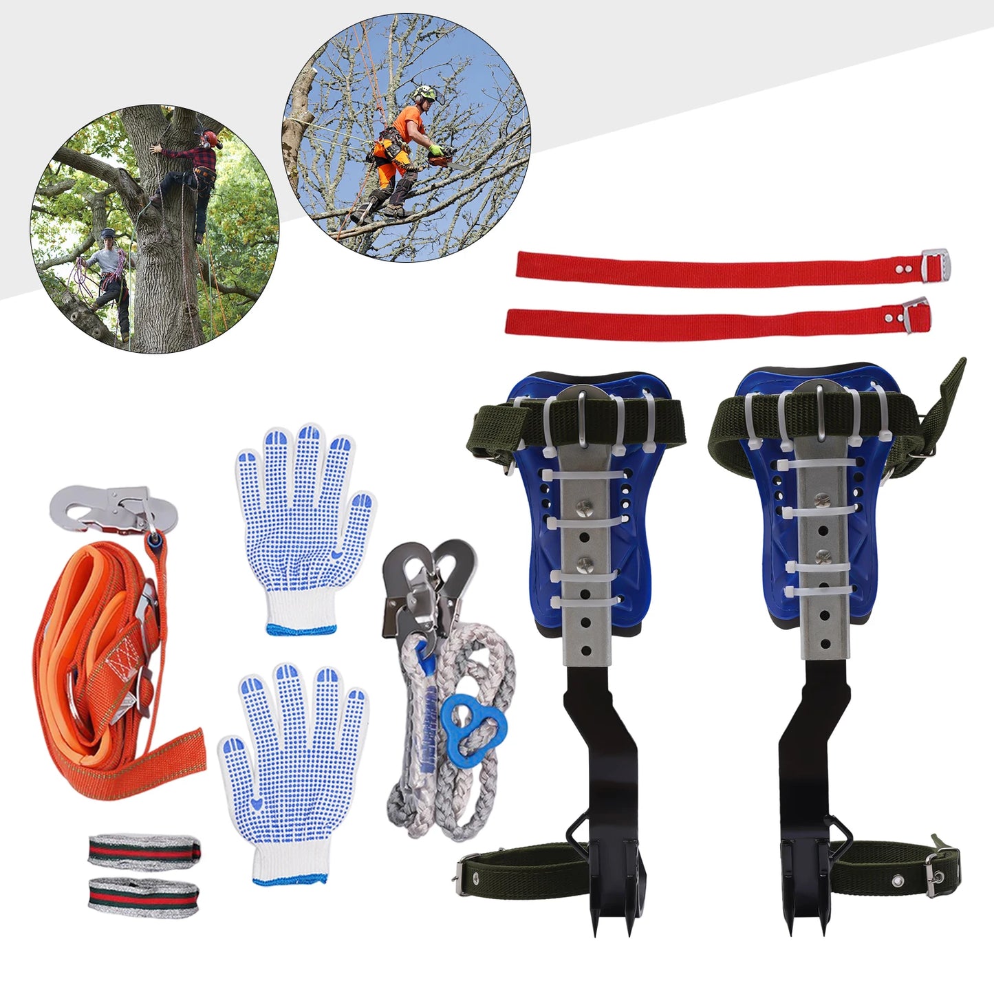 Bymaocar Portable Tree Climbing Spike Set With Safety Belt