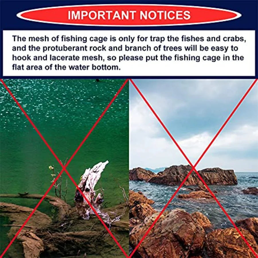 Foldable Bait Trap Fishing Net Hand Cast Cage For Catching Fish
