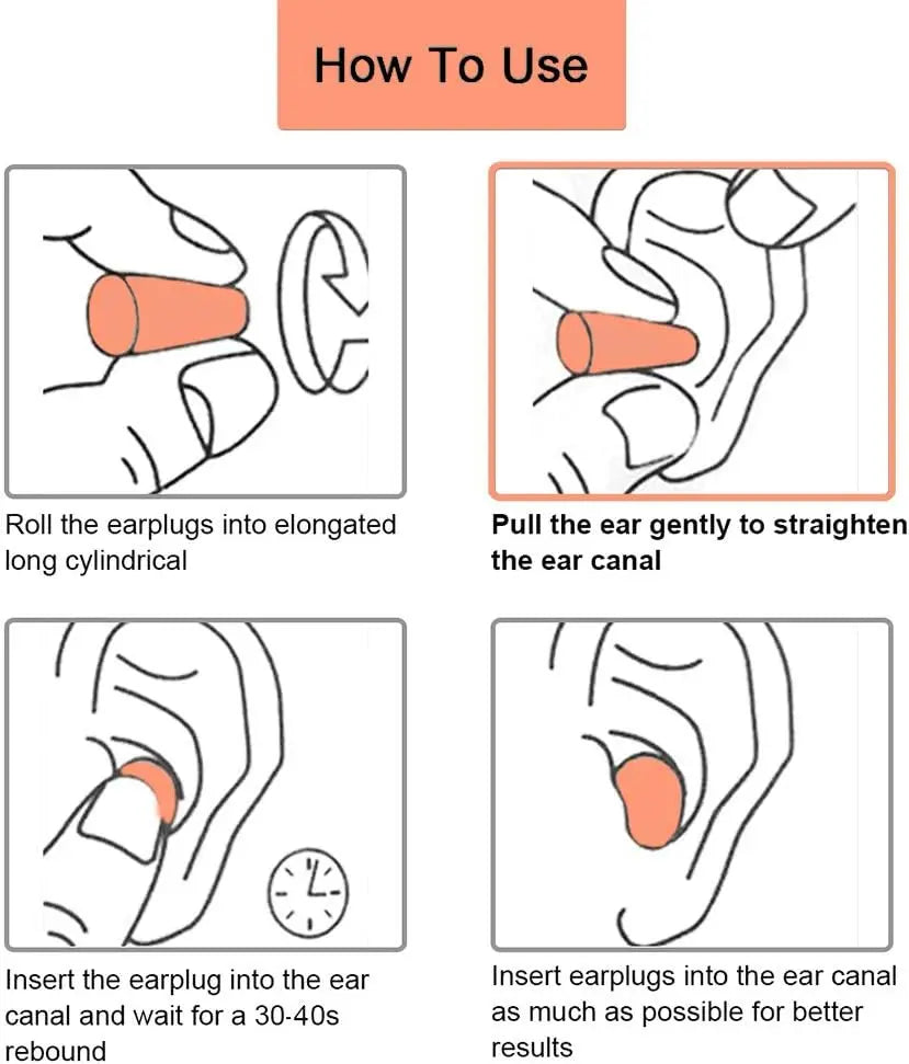 Foam Ear Plugs 32 dB Noise Reduction Soft Disposable