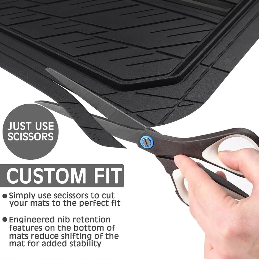 Heavy Duty Rubber Car Floor Mats All Weather Universal Fit