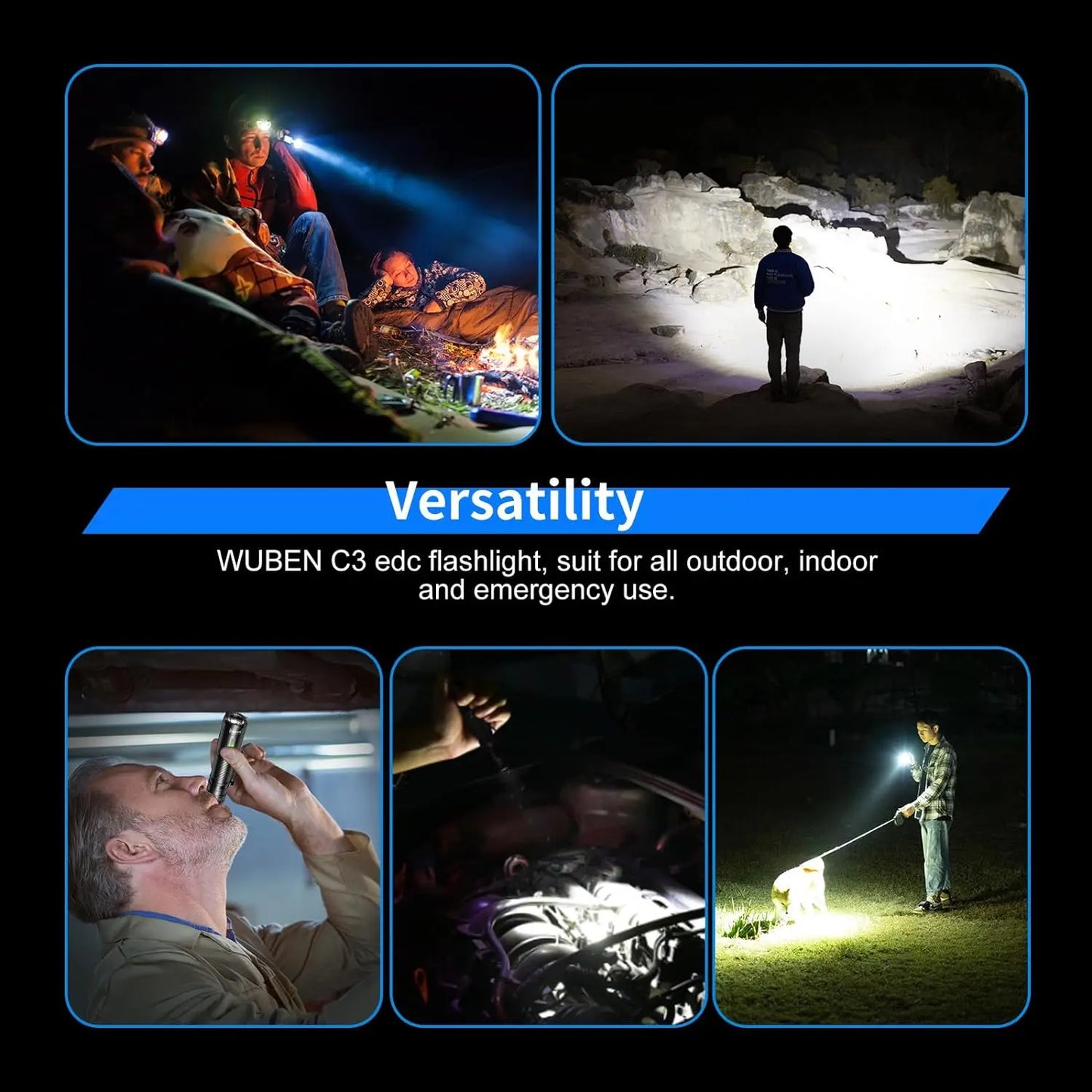 WUBEN C3 1200 Lumen IP68 Waterproof LED Tactical Flashlight