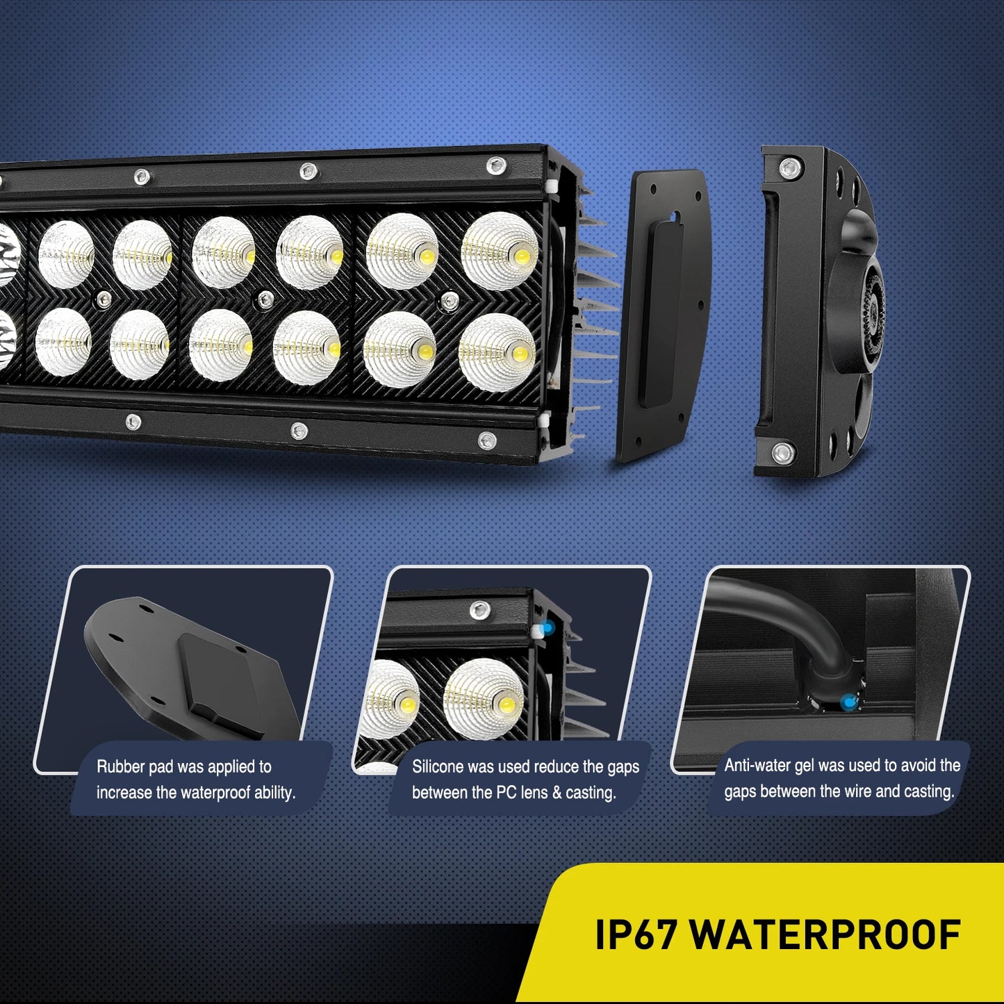 Nilight 240W Spot Flood Combo LED Driving Light Bar
