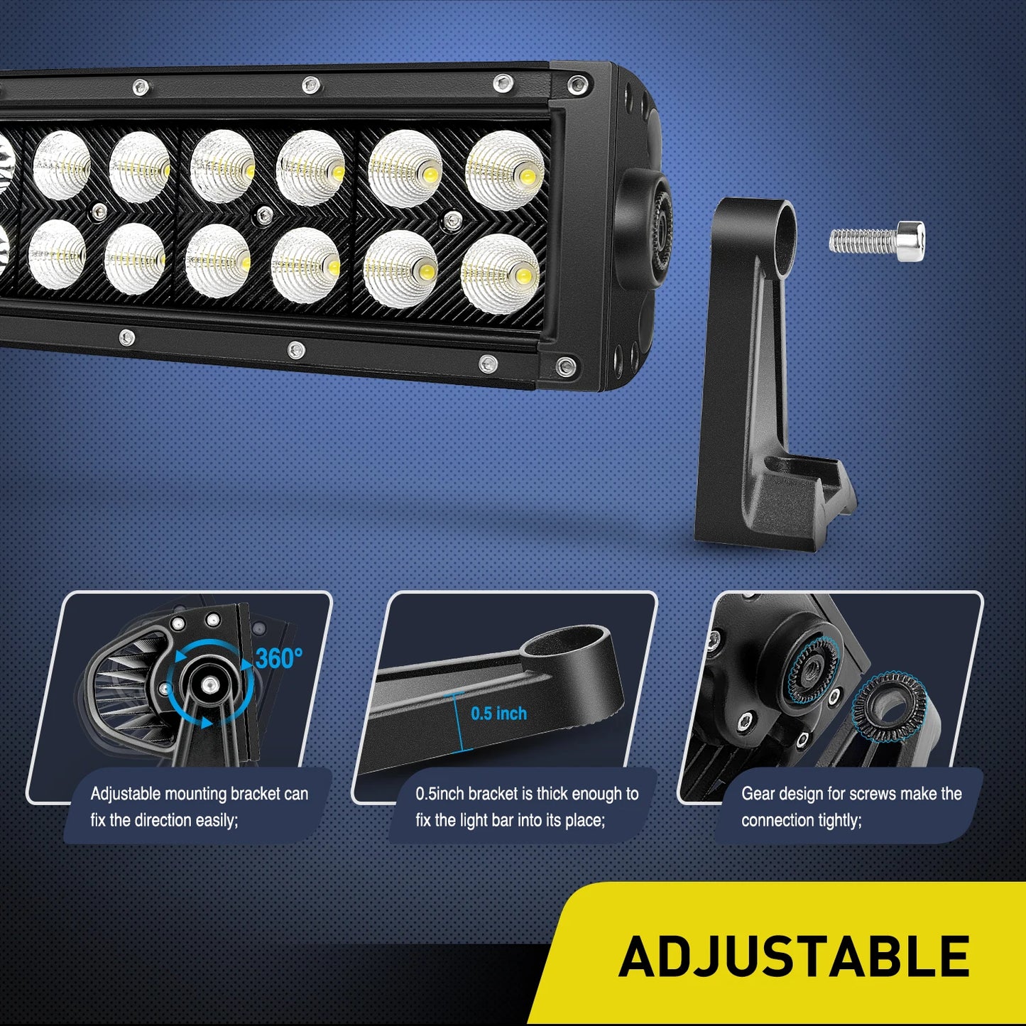 Nilight 240W Spot Flood Combo LED Driving Light Bar