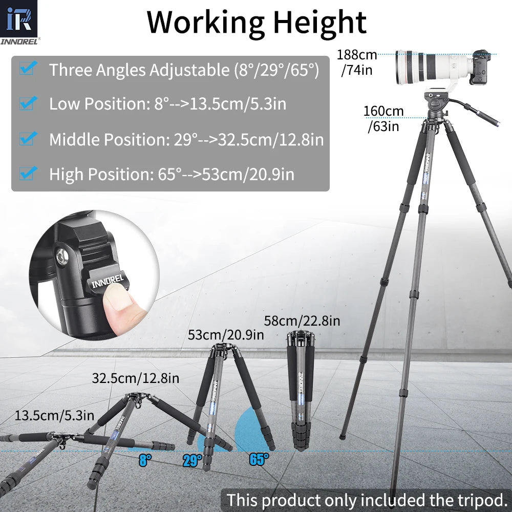 INNOREL NT364C Carbon Fiber Bowl Tripod For DSLR Video Camcorder