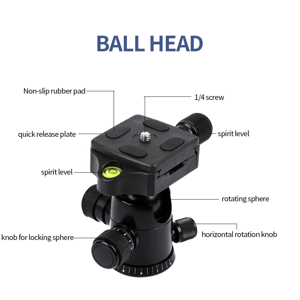 Walking Way Q666 Pro Travel Tripod Monopod With Phone Holder
