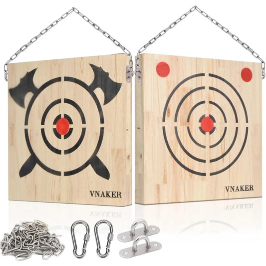 Axe And Knife Throwing Wooden Target With Steel Chain