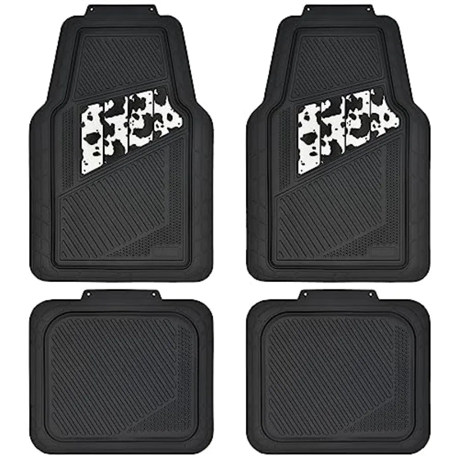 Heavy Duty Rubber Floor Mats 4Piece Trim to Fit Vehicles