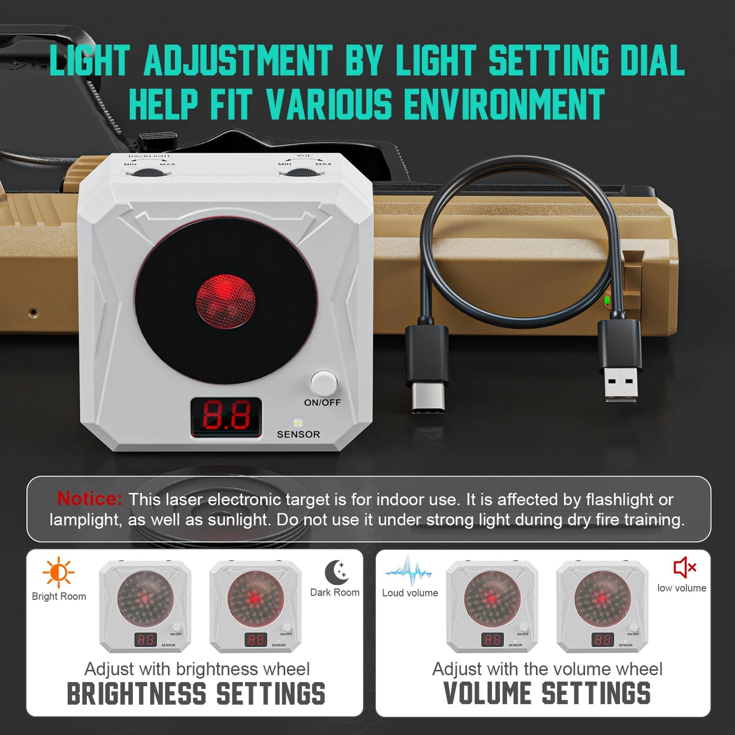 Laser Training Kit Voice Activated Target With Adjustable Sensitivity