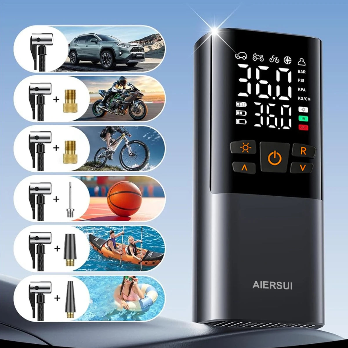 AIERSUI Car Tire Air Pump Electric Air Compressor For Vehicles