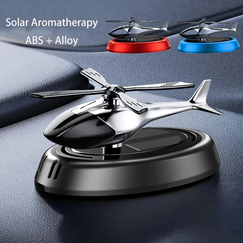 Ticify Solar Powered Rotating Helicopter Car Aromatherapy Diffuser