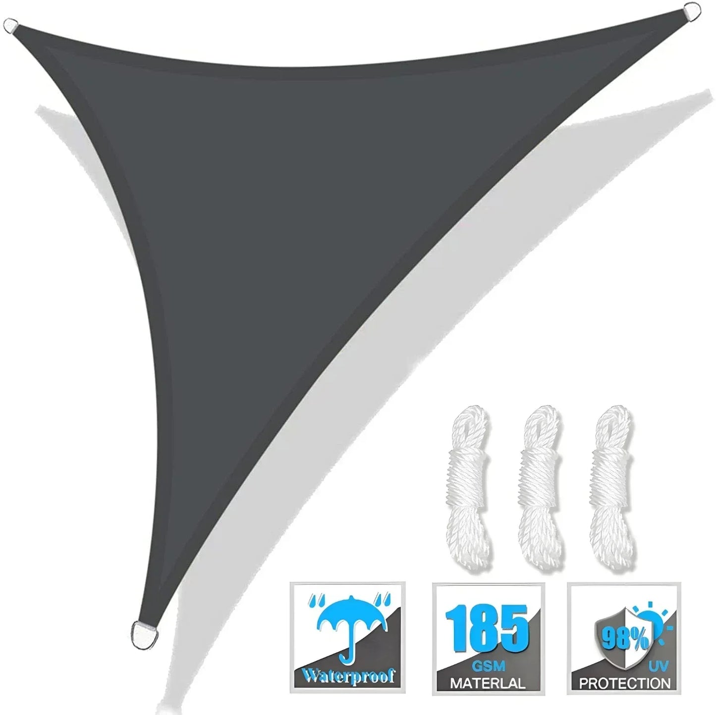 Triangle Sun Shade Sail Canopy UV Block Sunshade For Patio