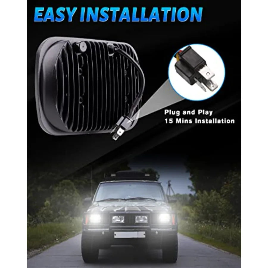 110W LED Headlights Sealed Beam Projector for Jeep Wrangler YJ