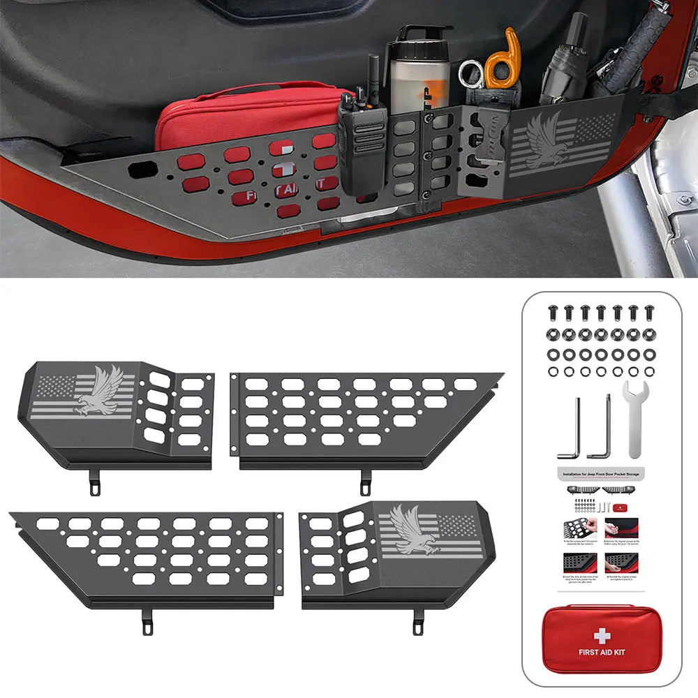 GZJJMY Metal Front Door Storage Box For Wrangler JL JLU