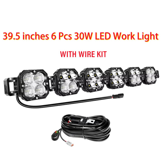 Auxtings 30W Cube LED Work Light Spot Flood Combo 5500K Offroad Lamp