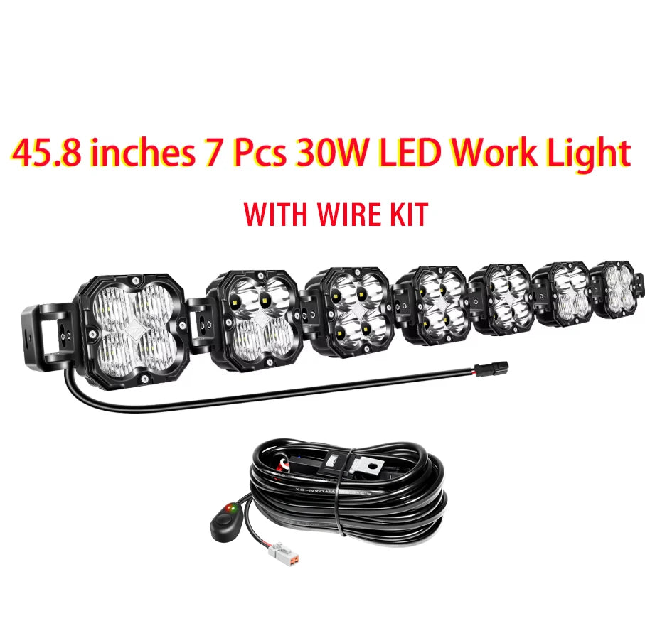 Auxtings 30W Cube LED Work Light Spot Flood Combo 5500K Offroad Lamp