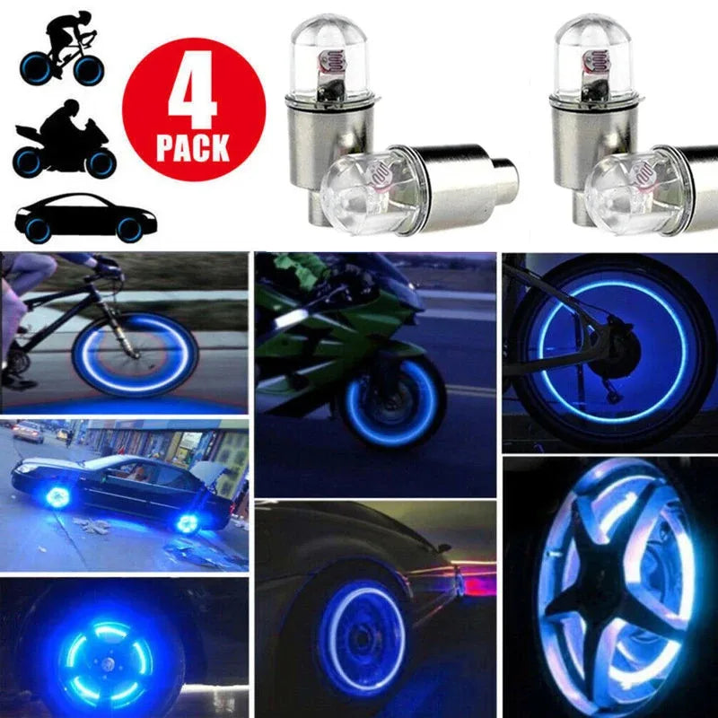 Durable Tire Valve Cap Lights For Cars Motorcycles Bicycles