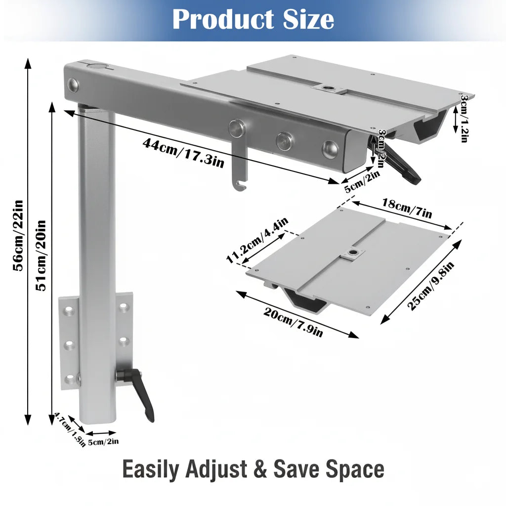 RV Folding Table Legs 360 Degree Rotatable Detachable Aluminum