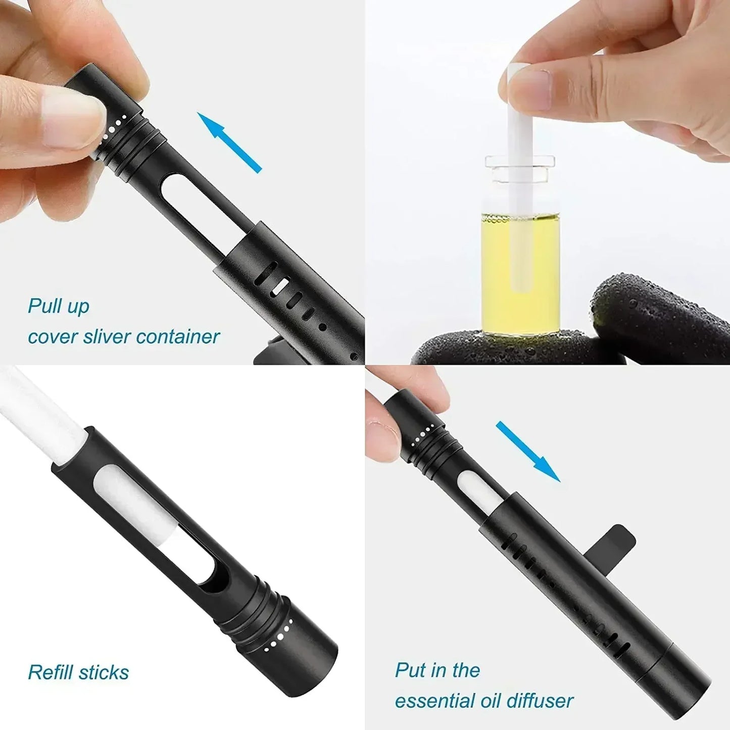 Car Vent Clip Essential Oil Diffuser With 10 Refill Sticks