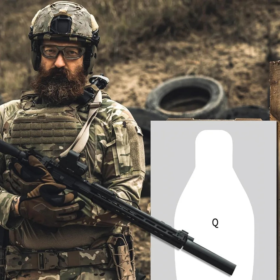 Large Paper Rifle Targets With Center Mass Silhouette For Training