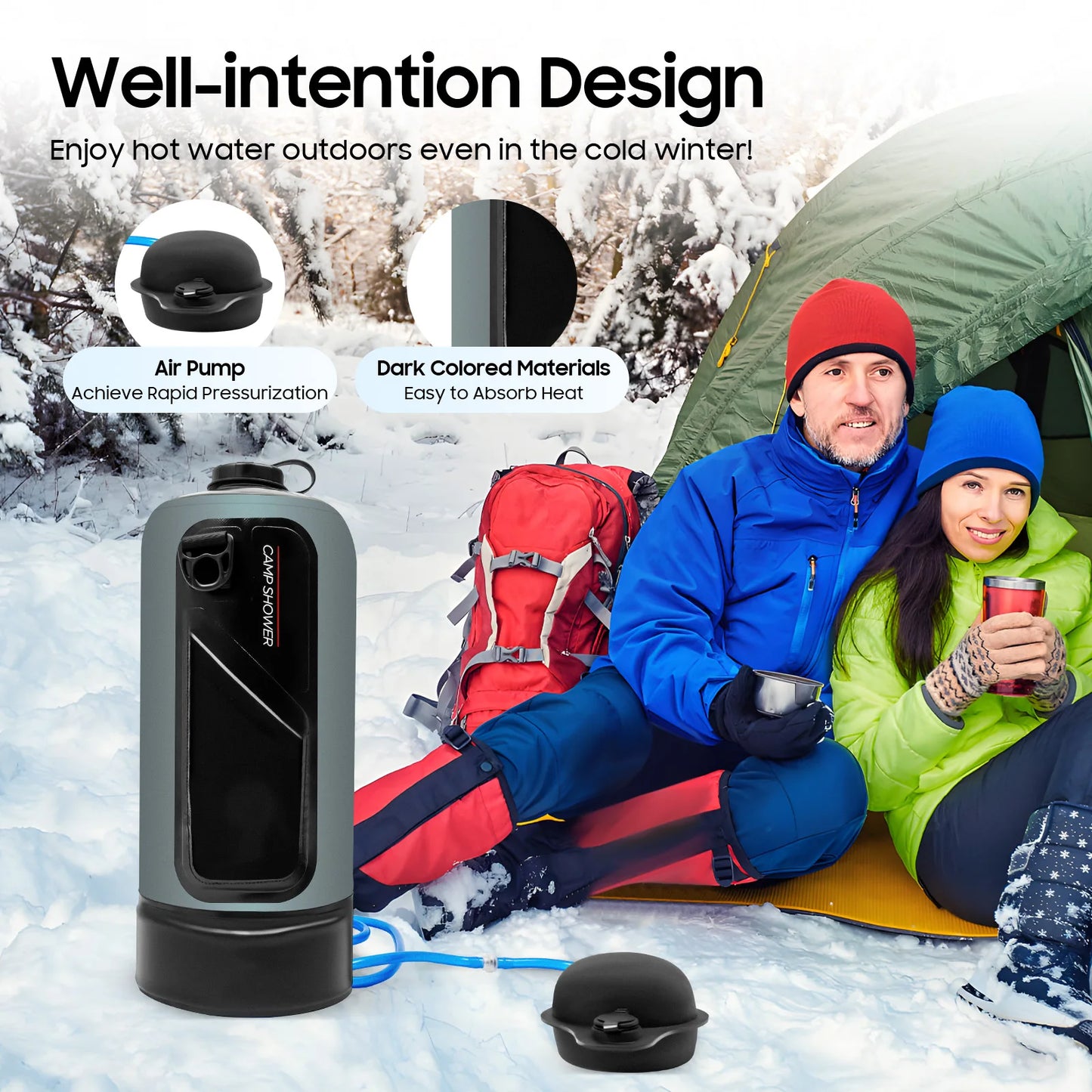 Bymaocar Portable Camping Shower Bag For Outdoor Hiking Adventures