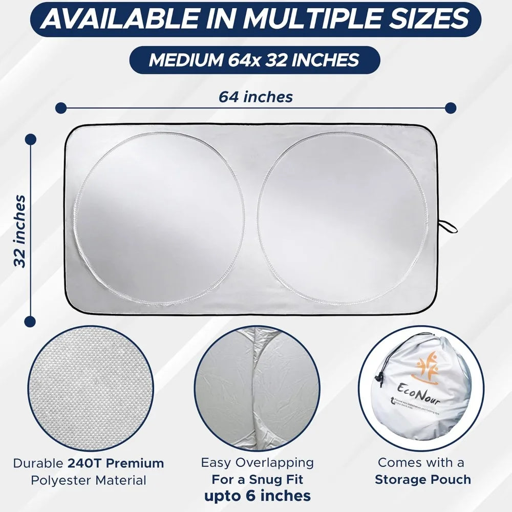 Car Windshield Sunshade Blocks 99 Percent Heat Keeps Interior Cool