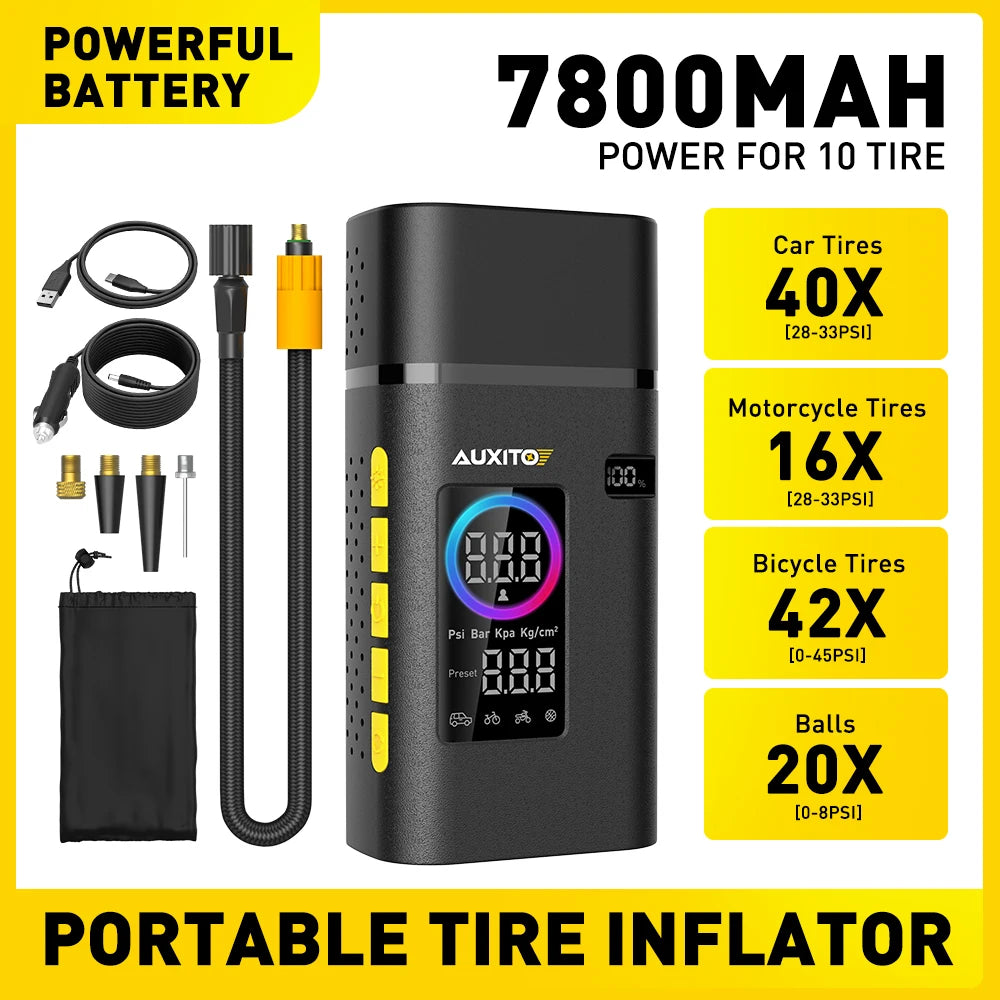 AUXITO Portable Tire Inflator Pump 150 PSI Battery Powered