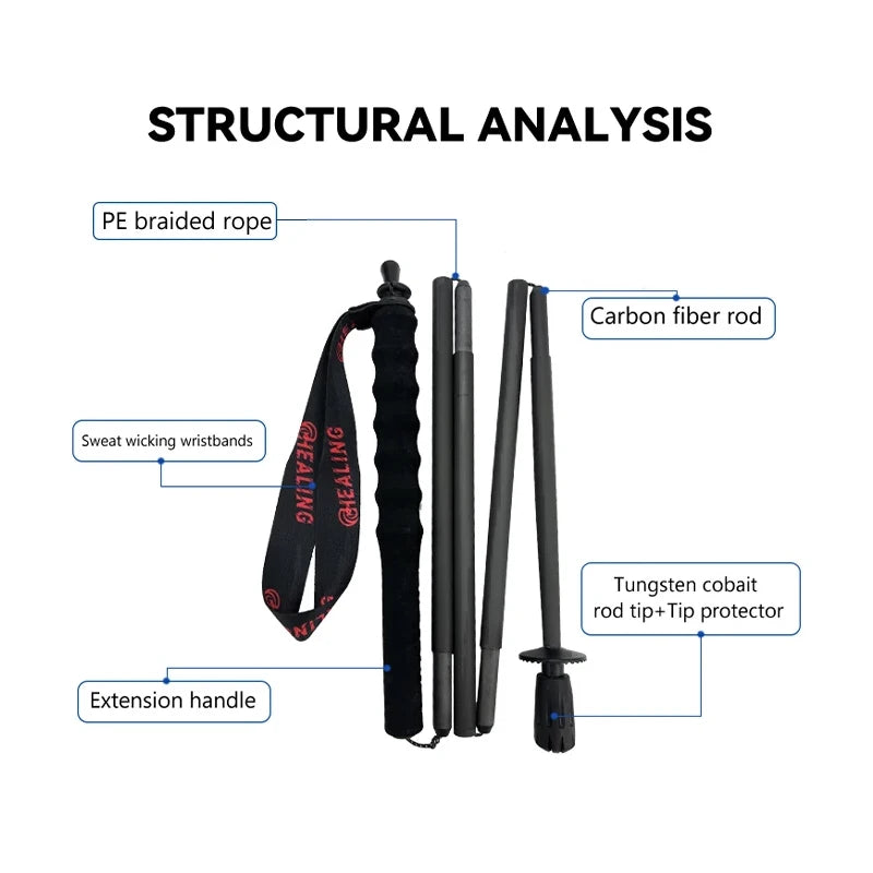 OKHEALING Carbon Fiber Ultralight Trekking Poles Foldable Hiking