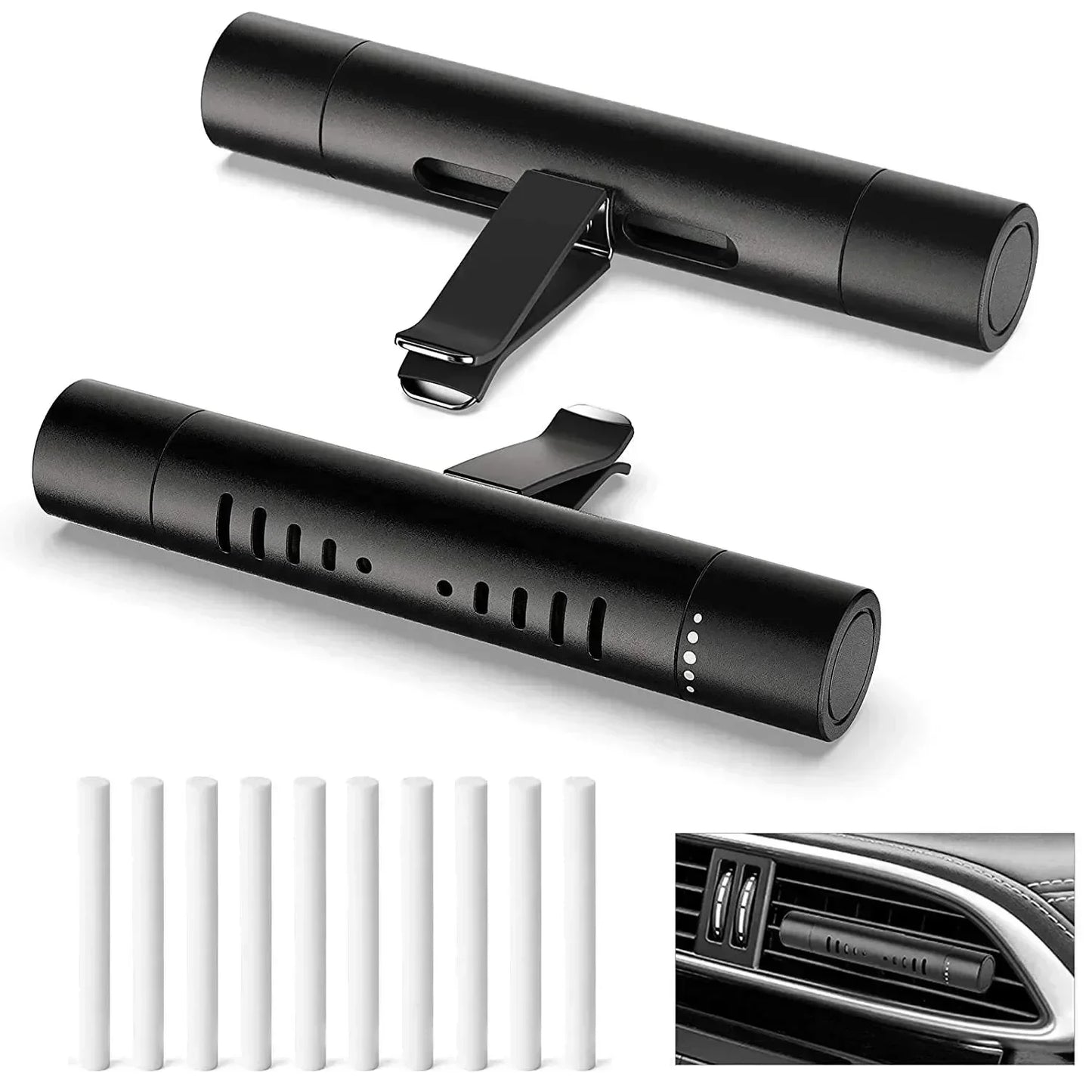 Car Vent Clip Essential Oil Diffuser With 10 Refill Sticks