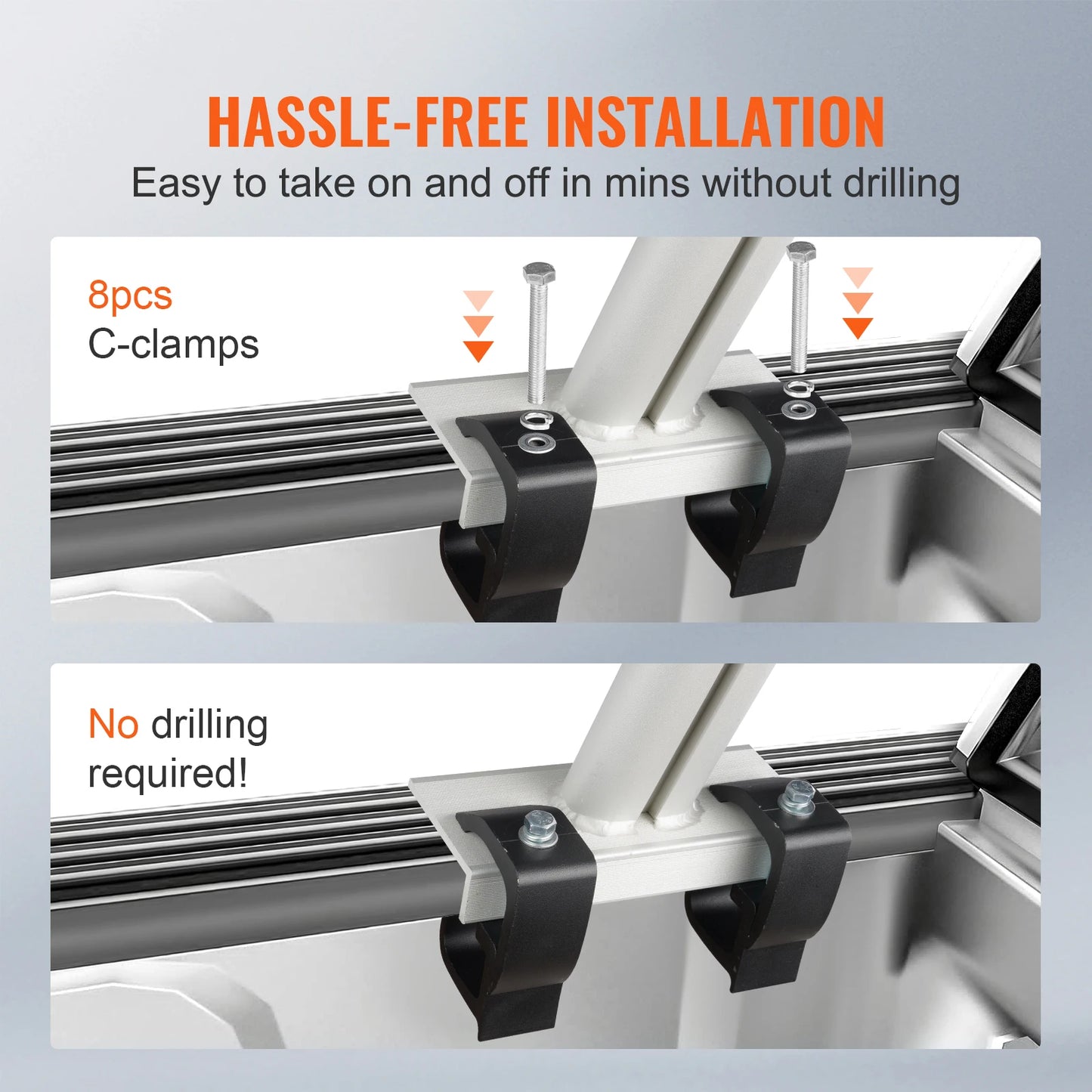 SucceBuy Aluminum Truck Rack 800 Lb Capacity For Trucks