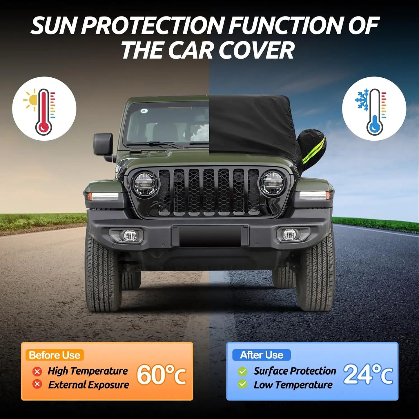 Jeep Gladiator Cab Cover All Weather Waterproof With Zipper Straps