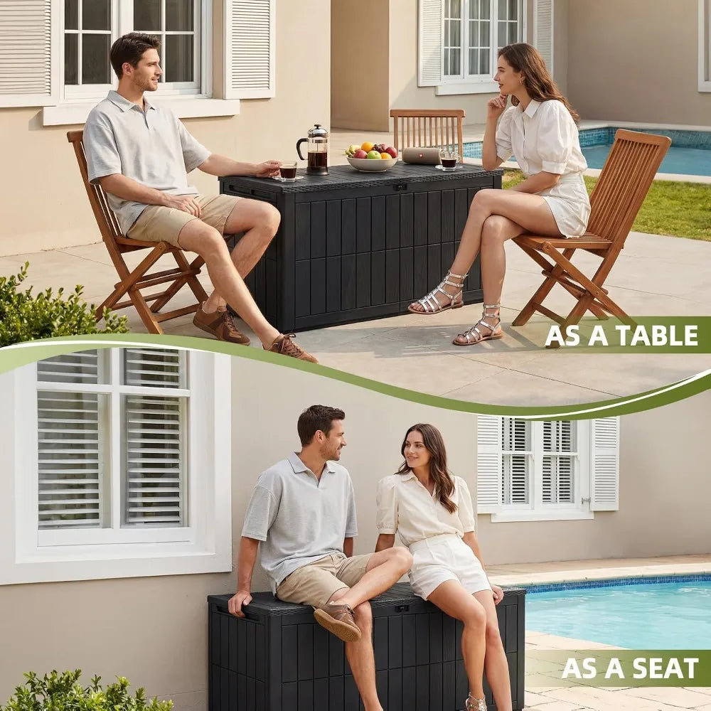 Lockable Waterproof Resin Outdoor Storage Box for Patio and Tools