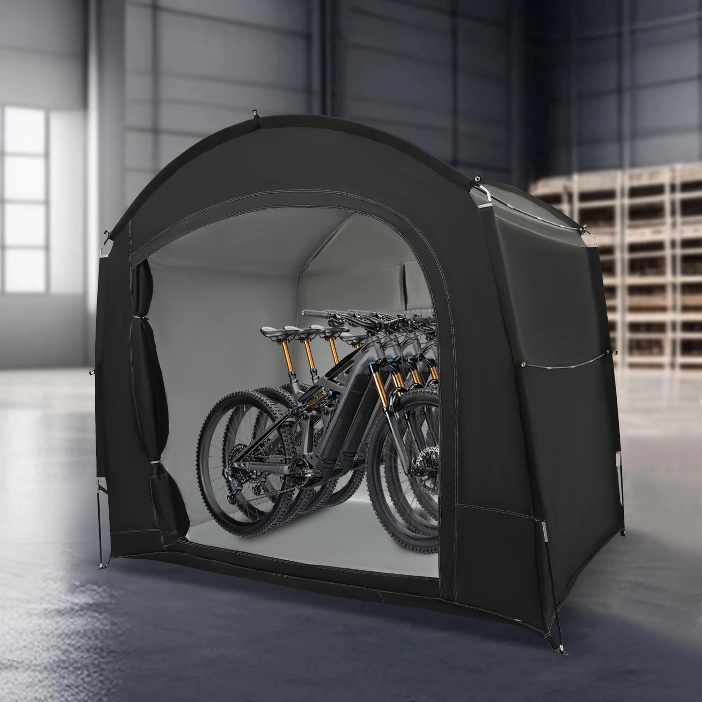 Bike Storage Shed For 1-4 Bikes Portable Waterproof Shelter