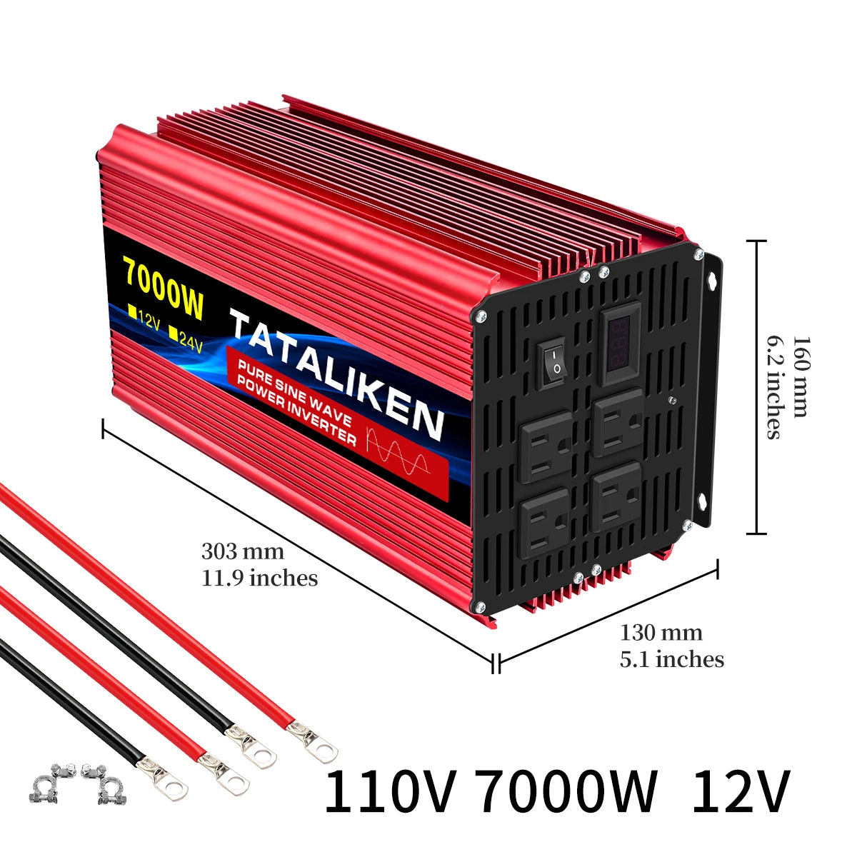 TATALIKEN Pure Sine Wave Inverter 12V-24V To 110V