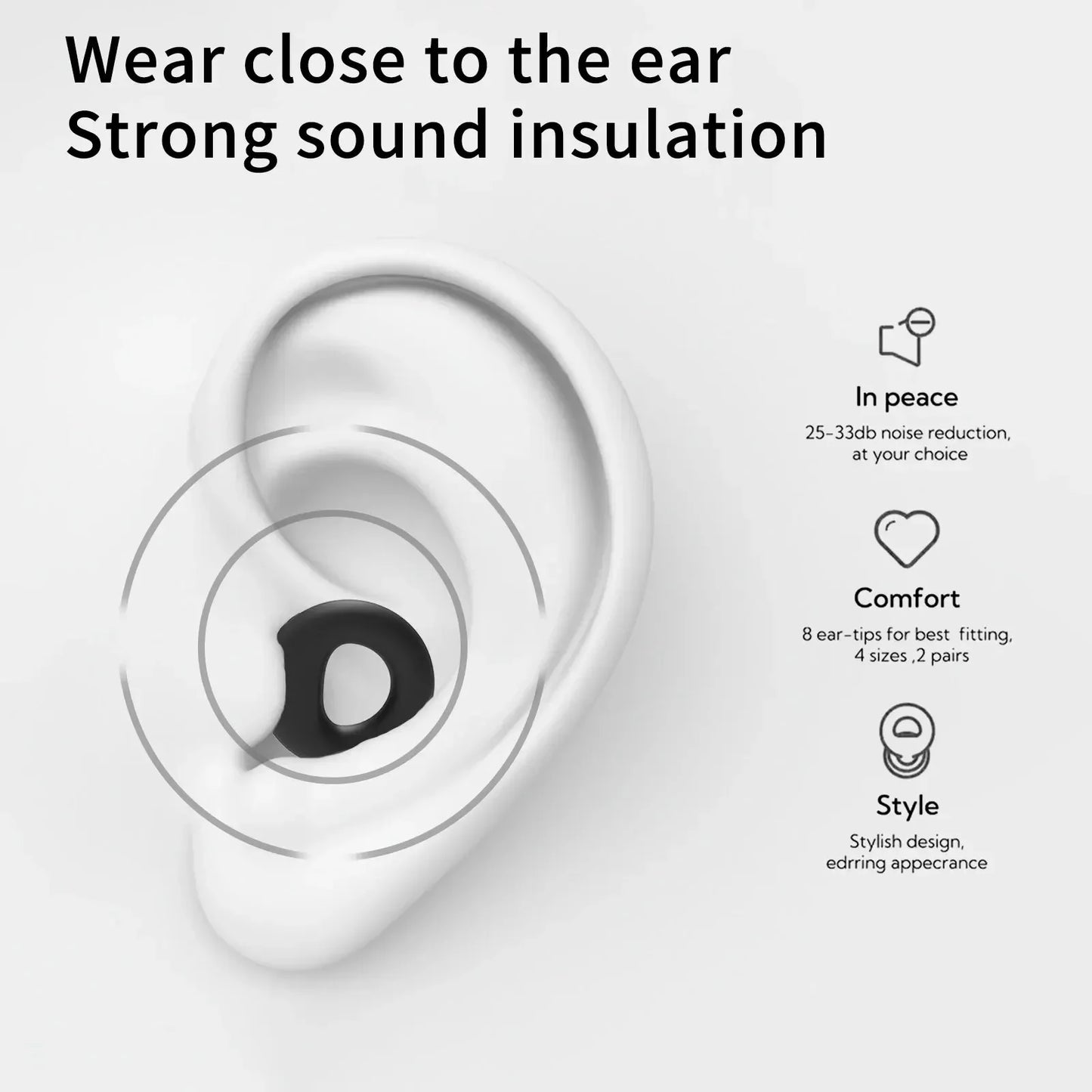 Quiet Ear Plugs For Noise Reduction Soft Reusable Hearing Protection