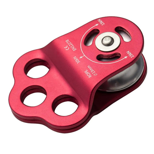 30KN Rock Climbing Three Hole Pulley Bearing 7075 Aluminum Attachment Hitch