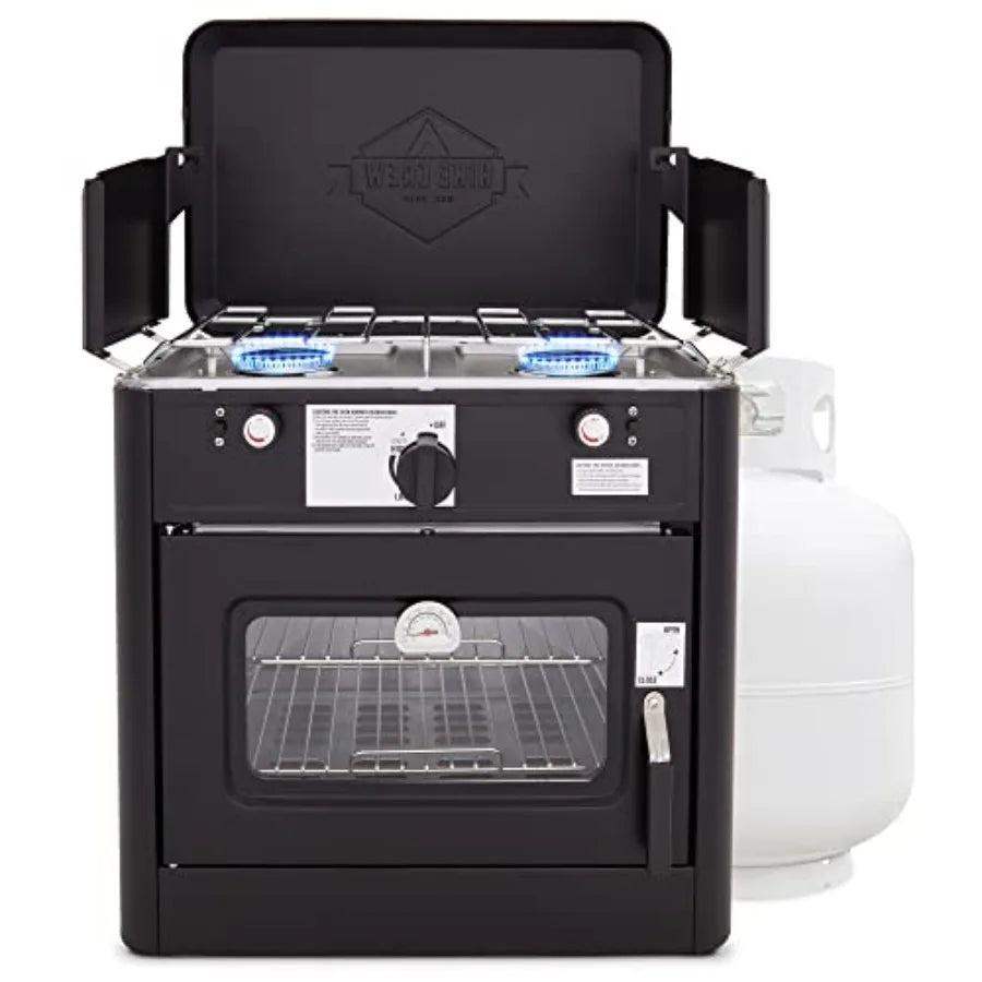 OLOEY Gas Camping Oven With Carry Bag Two Burner Stove