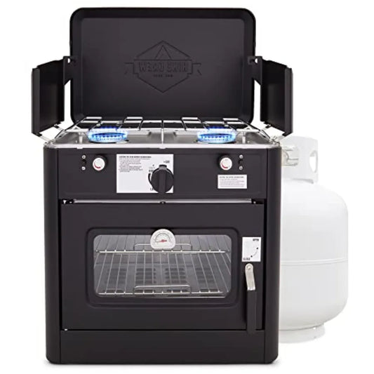 OLOEY Gas Camping Oven With Carry Bag Two Burner Stove