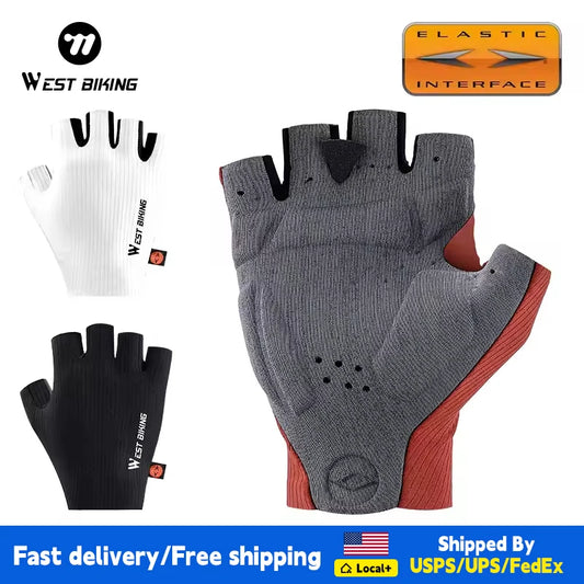 West Biking Aero Cycling Gloves Elastic Interface Ultra Palm Shock Absorbing
