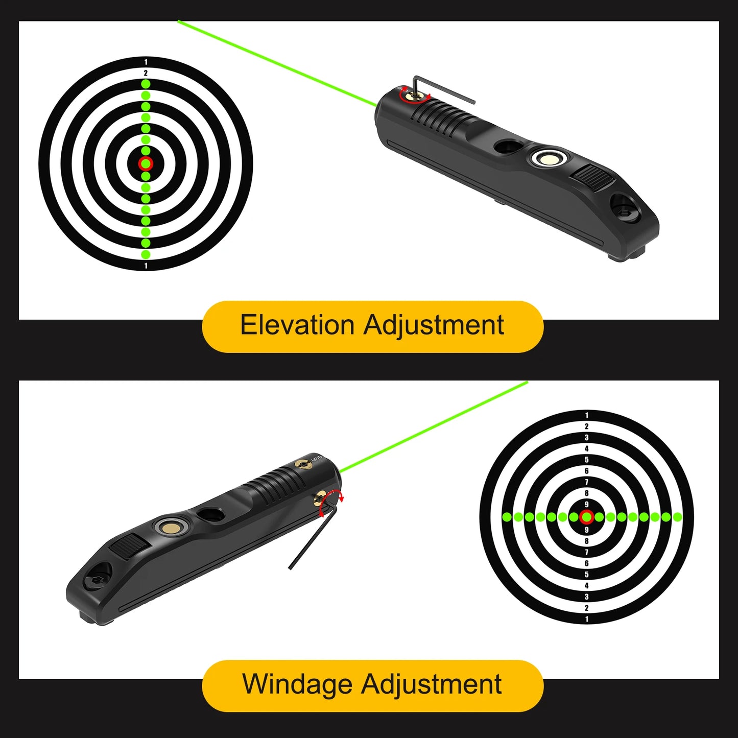 Magnetic Charging Laser Sight For Rifle Windage Elevation Adjustment