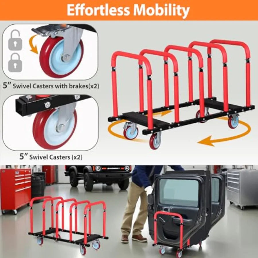 Heavy Duty Door Holder Cart Sliding Hanger And Five Wheels