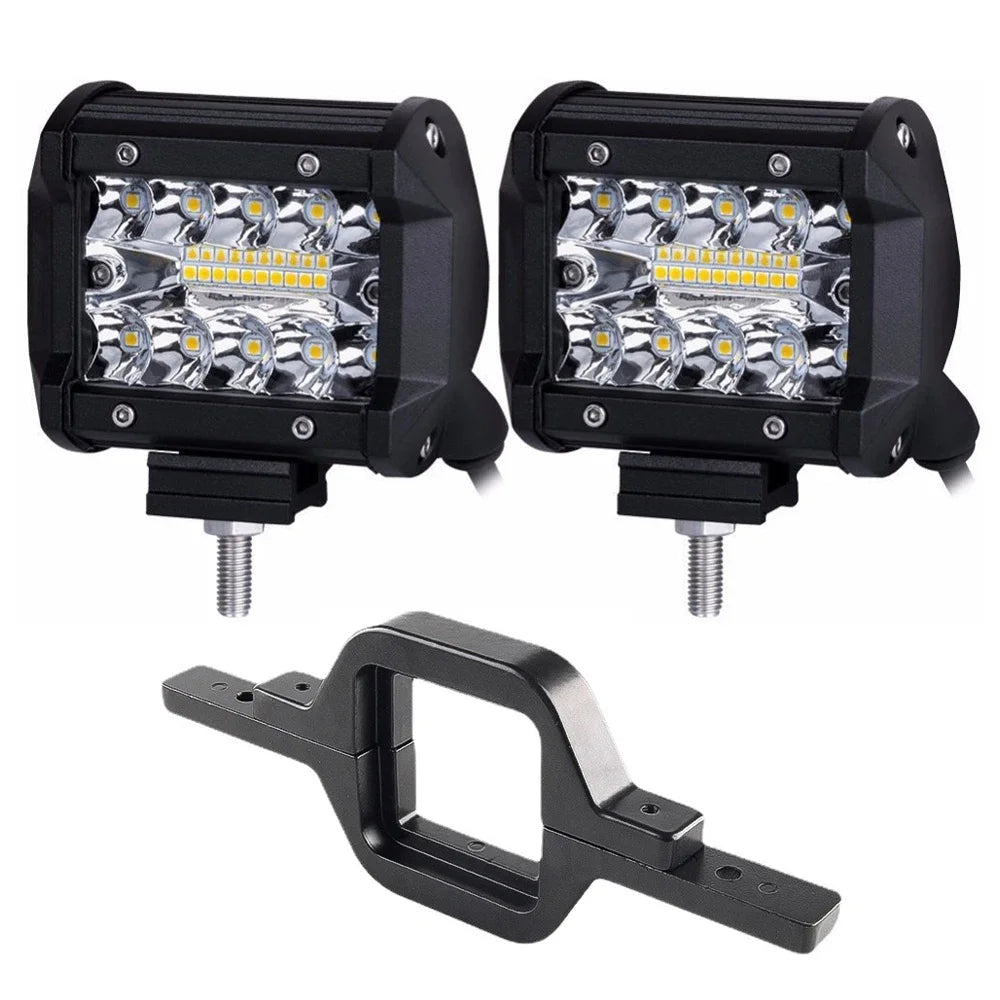 60W Offroad Work Light Bar With Universal Hitch Mount Bracket