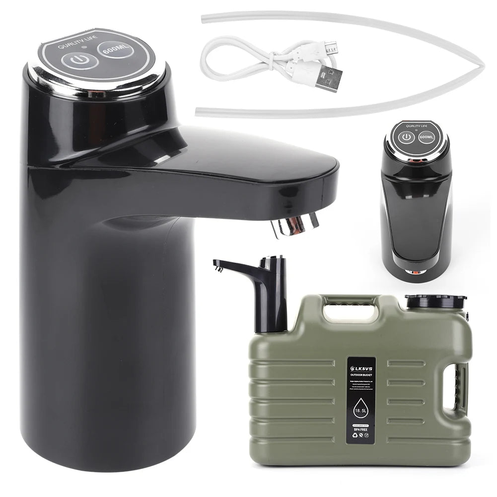 APWIKOGER USB Rechargeable Wireless Water Pump One Key Switch Camping
