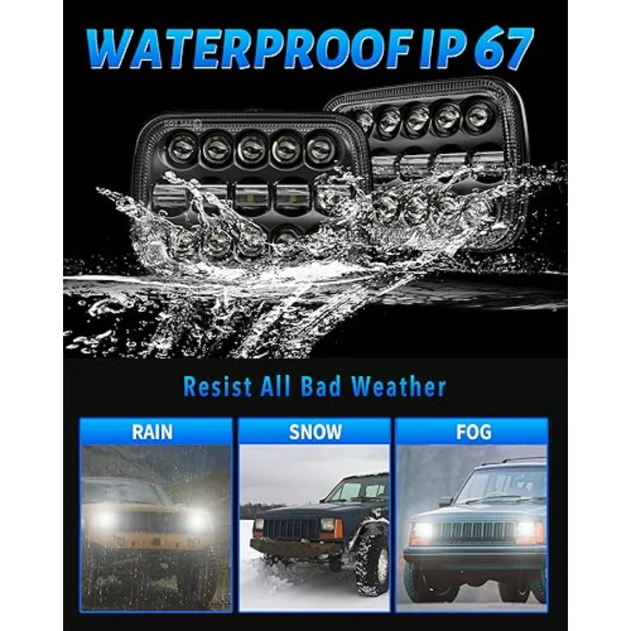 110W LED Headlights Sealed Beam Projector for Jeep Wrangler YJ