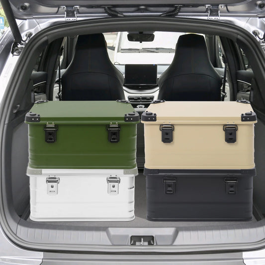 50L Aluminum Camping Storage Box With Lockable Lid And Guards