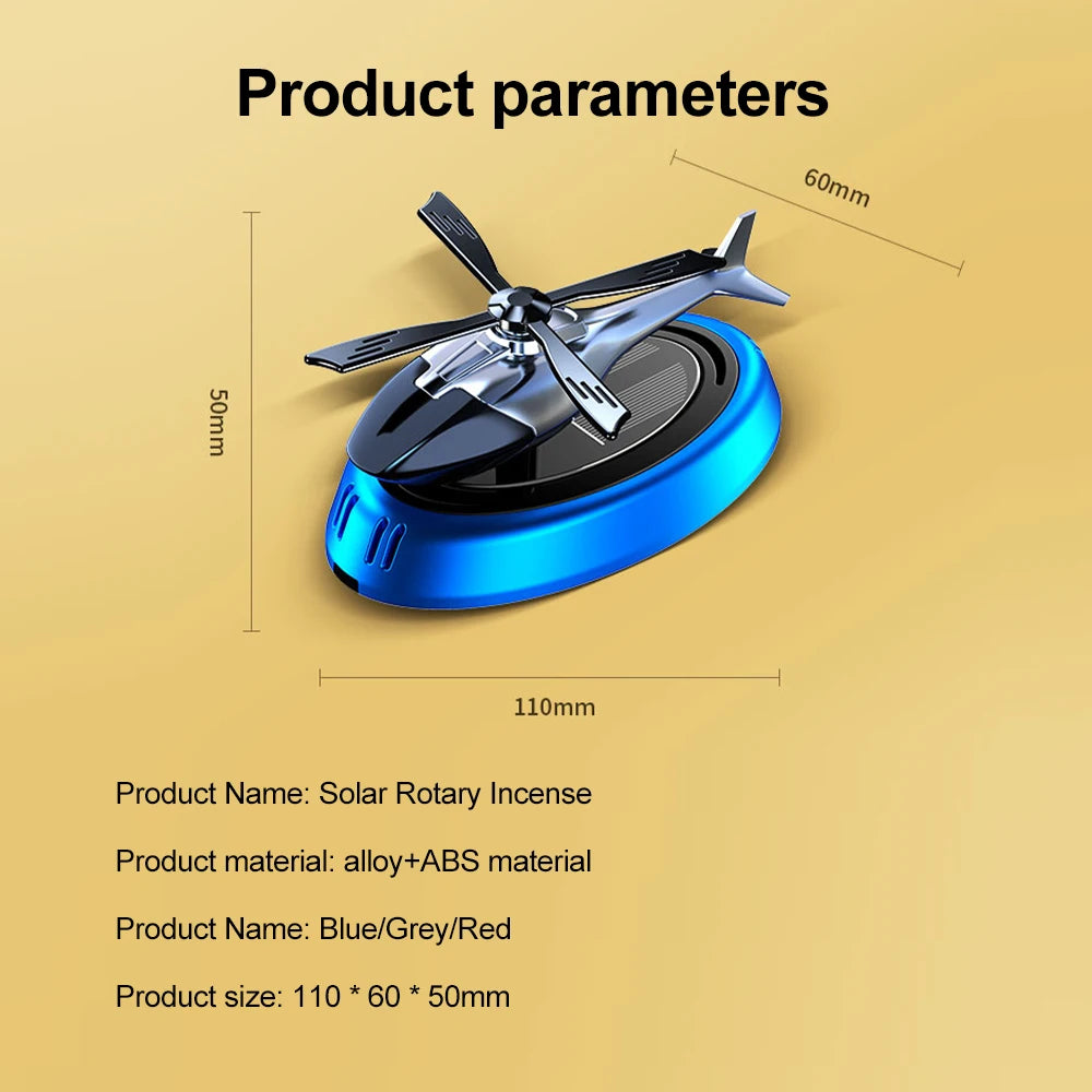 Ticify Solar Powered Rotating Helicopter Car Aromatherapy Diffuser