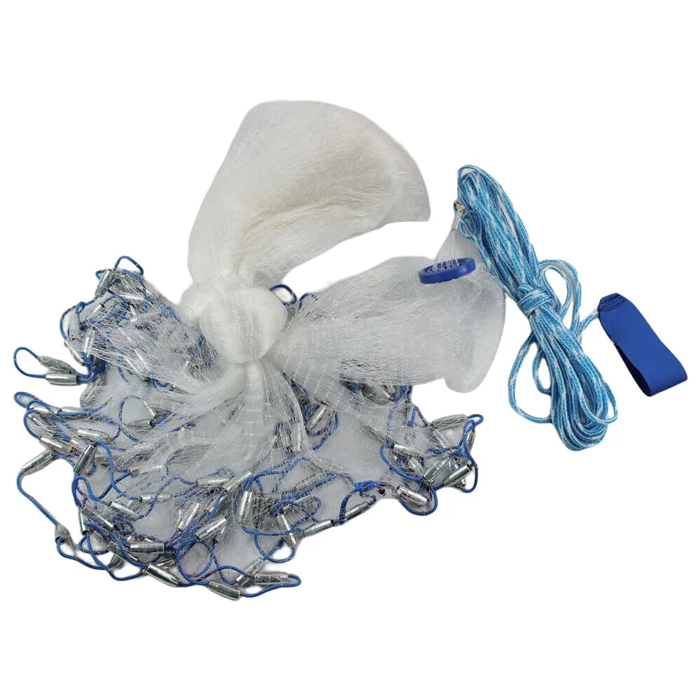 Bymaocar Nylon Monofilament Cast Net With Steel Copper Sinker