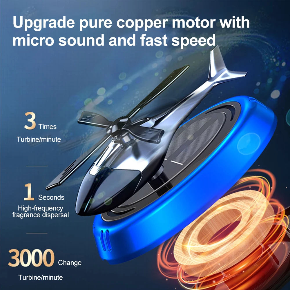 Ticify Solar Powered Rotating Helicopter Car Aromatherapy Diffuser