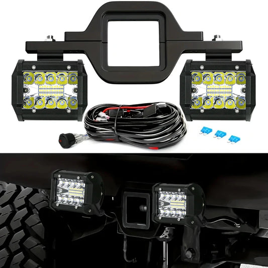 60W LED Light Bar With Tow Hitch Mount Brackets Offroad