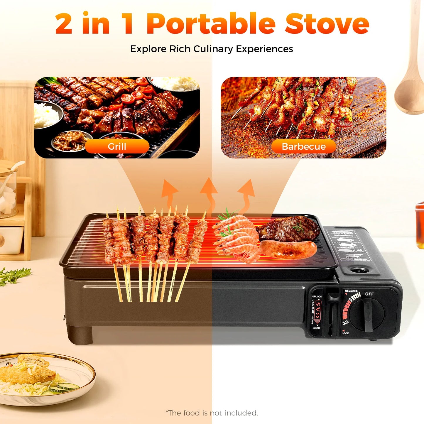 Portable Camping Butane Gas Stove With Ignition For Outdoor Cooking